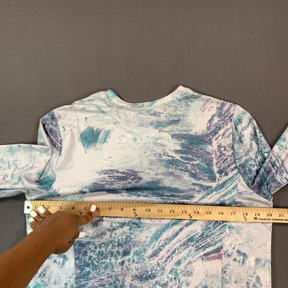 Realtree Fishing Shirt Mens MED Blue Camo Long Sleeve Crew Neck Performance Tee - Picture 12 of 15